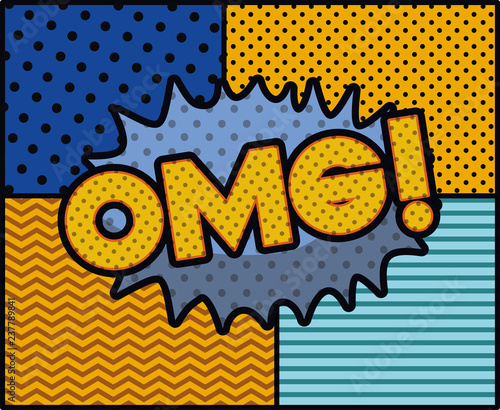 expression bubble with omg pop art style