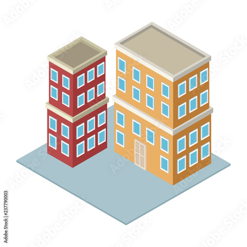 Company buildings isometric