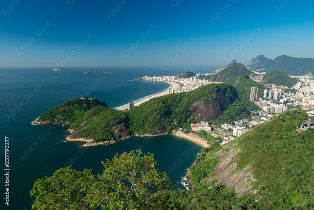 Aerial View of Rio de Janeiro Coast on a Beautiful Sunny Day