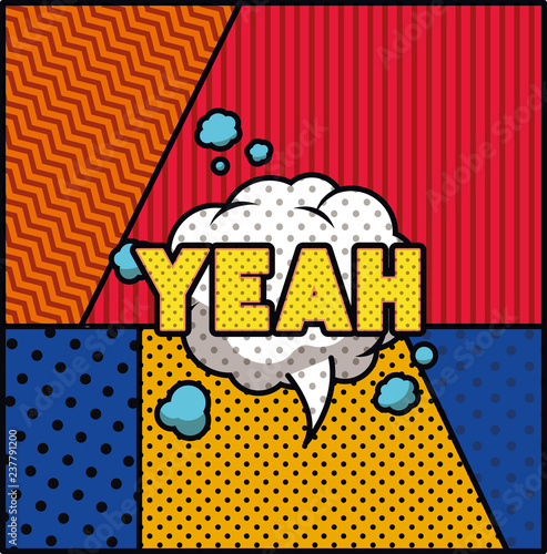 expression bubble with yeah pop art style