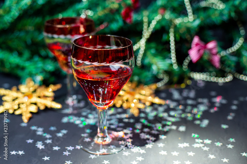 Christmas drinks in glasses 