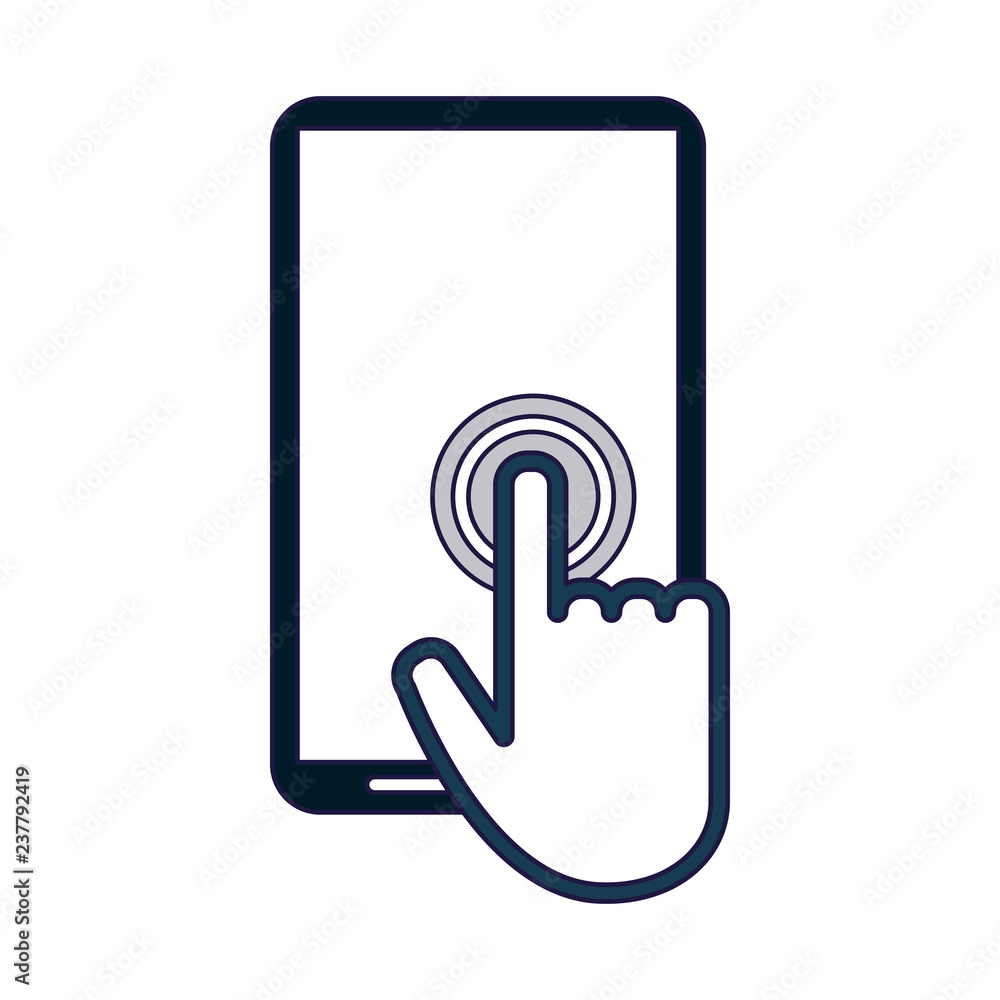 Cursor click on smartphone screen Cursor click on smartphone screen