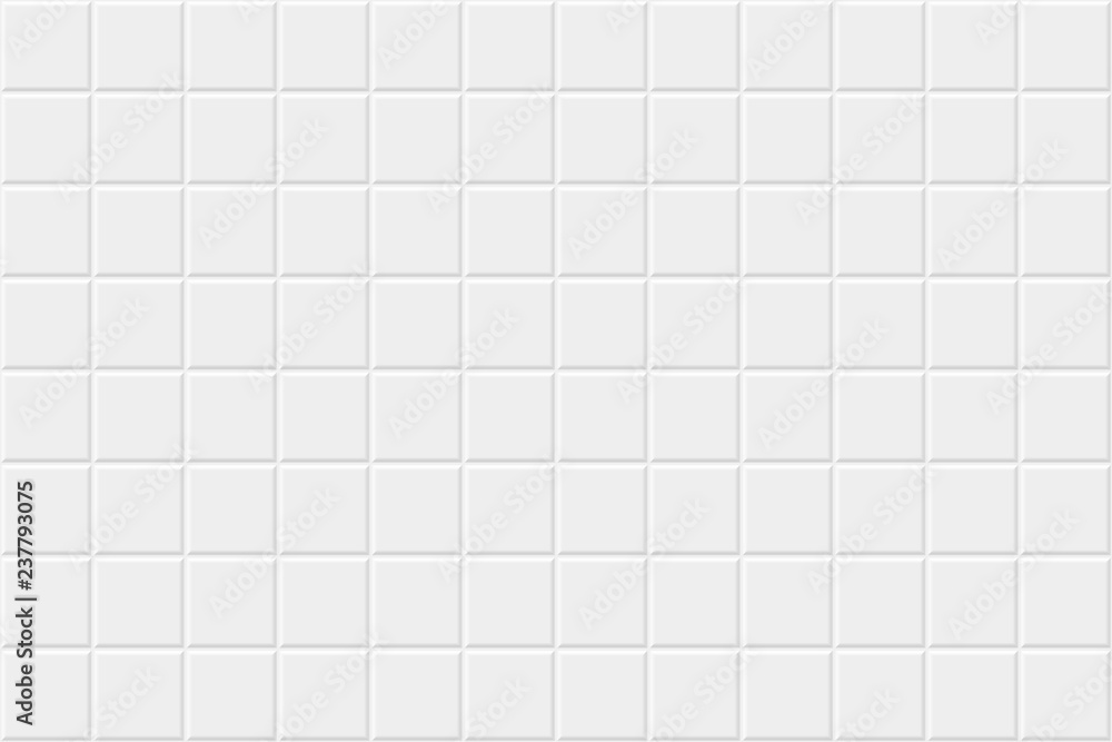 White horizontal background with tiles. Vector seamless pattern. - obrazy, fototapety, plakaty 