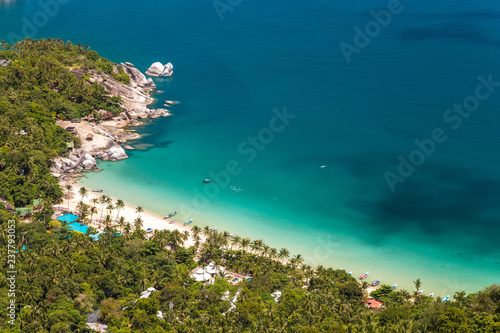 Aerial view to a tropical beach