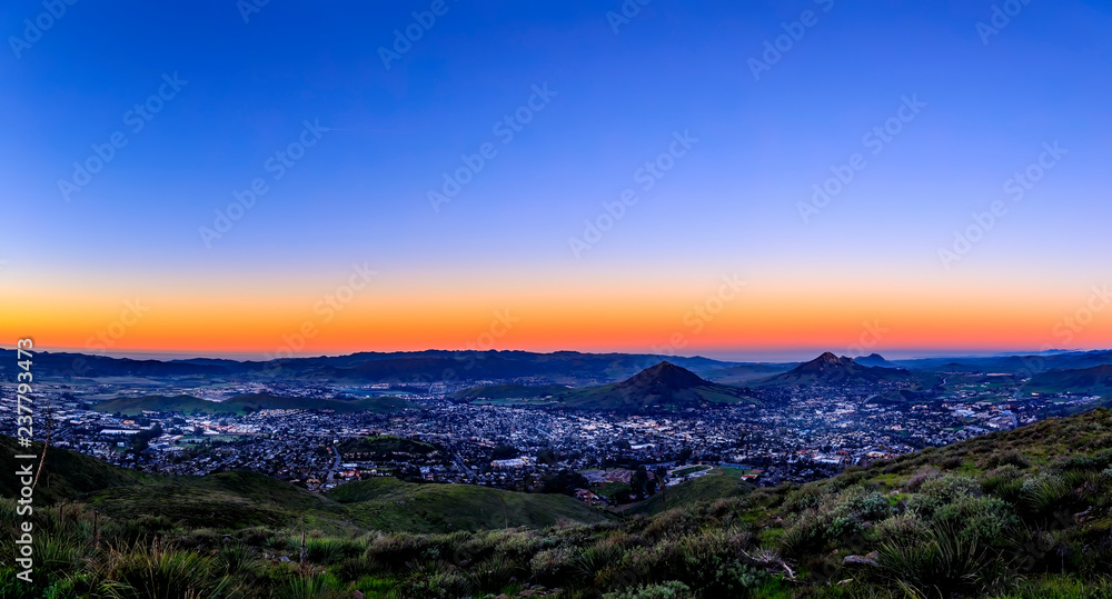 Panoramic Cityscape at Dawn, Sunrise