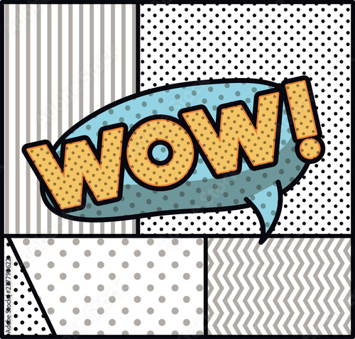 expression bubble with wow pop art style
