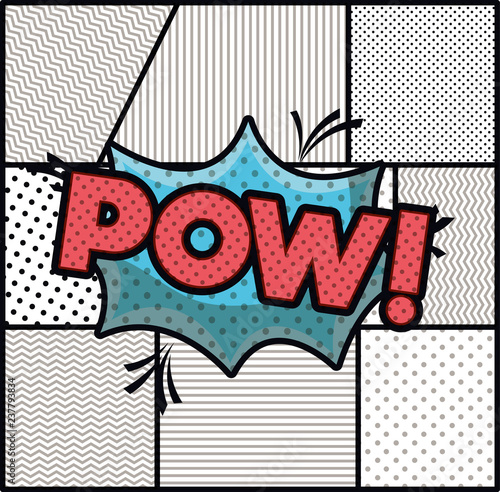 expression bubble with pow pop art style