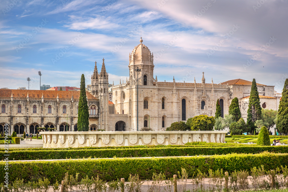 The Jeronimo Monastery, a former monastery of the Order of Saint Jerome near the Tagus river in the parish of Belém, in the Lisbon Municipality, Portugal