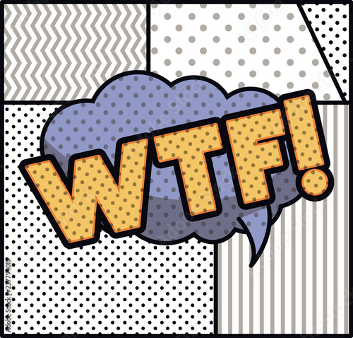 expression bubble with wtf pop art style
