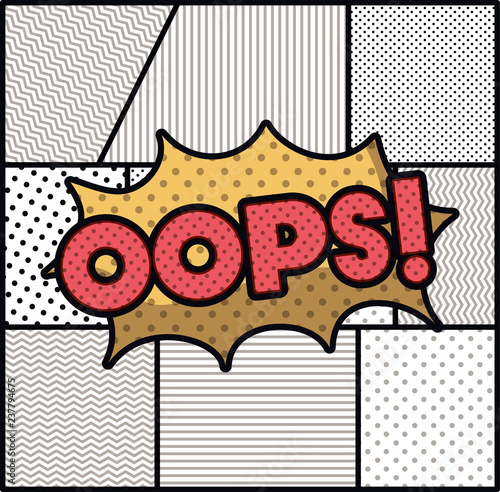 expression bubble with oops pop art style
