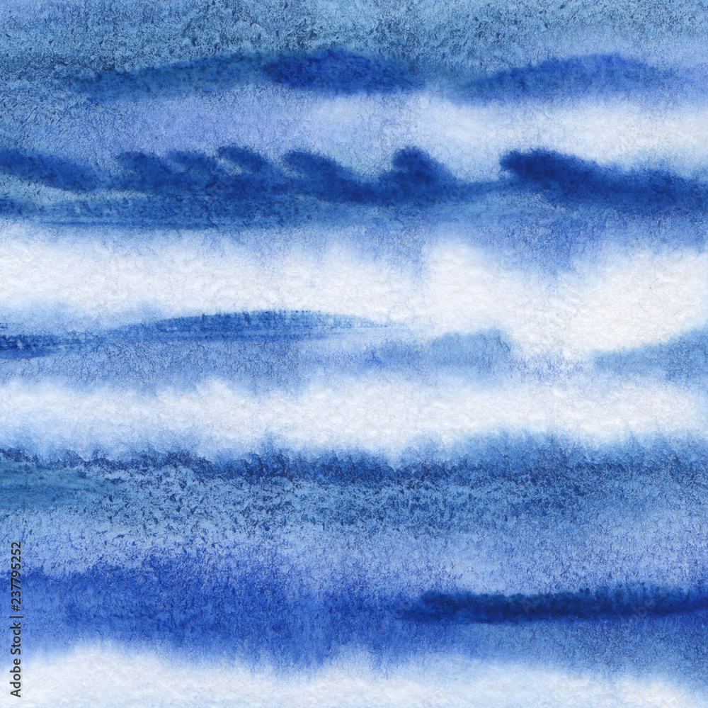 Abstract line watercolor background. Hand drawn on a textured paper illustration