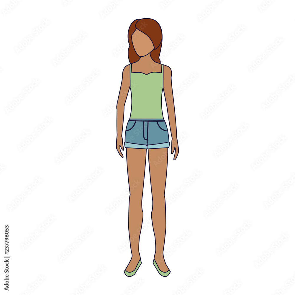 Young woman cartoon Young woman cartoon