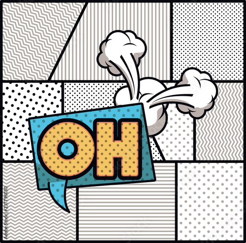 expression bubble with oh pop art style