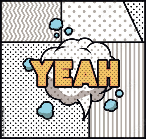 expression bubble with yeah pop art style