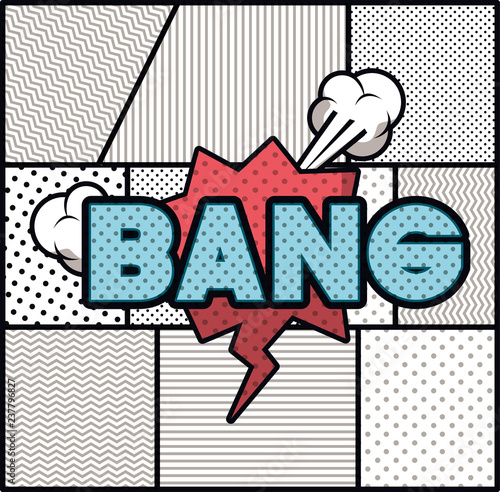 expression bubble with bang pop art style