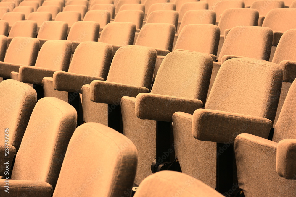 Naklejka premium Empty rows of theater or movie seats.