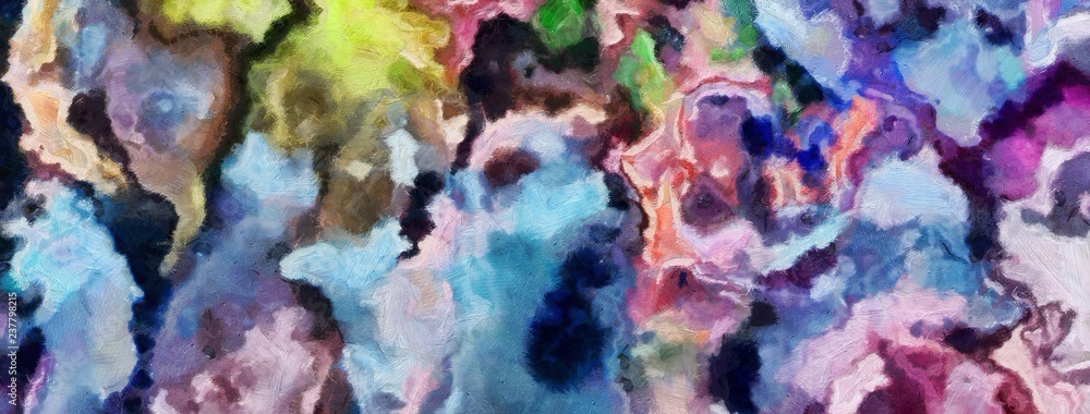 Naklejka premium Detailed close-up grunge clouds abstract background. Dry brush strokes hand drawn oil painting on canvas texture. Creative simple pattern for graphic work, web design or wallpaper.