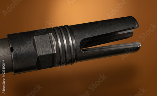 Assault rifle flash hider photo