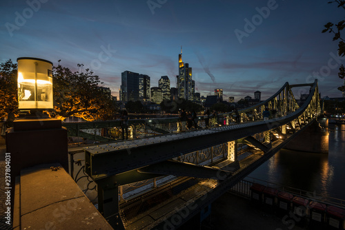 Iron bridge over the river Main in Frankfurt.