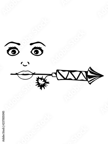 Canvas Print mund festhalten gesicht girl mädchen frau weiblich angezündet rakete silvester b