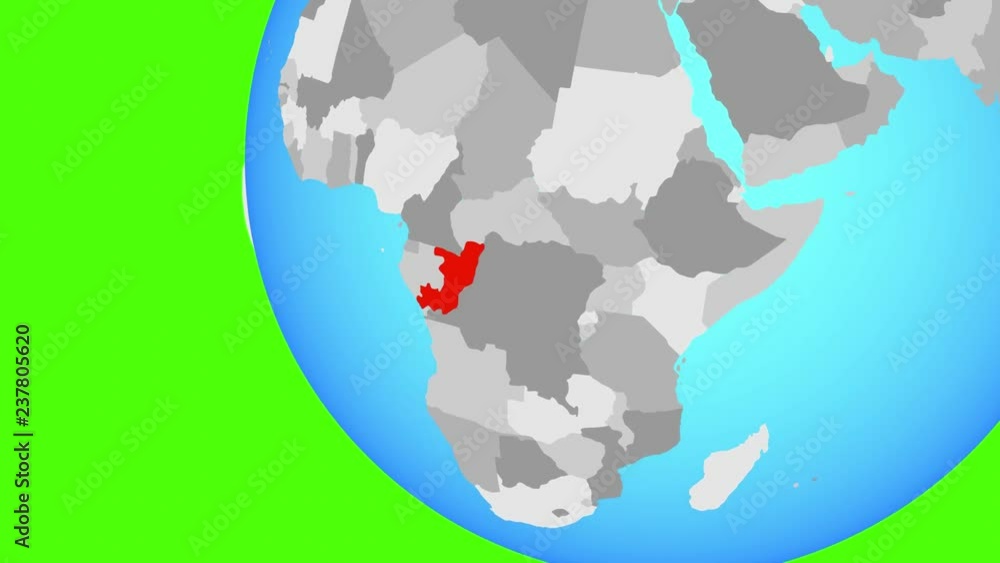 Closing in on Congo on simple globe. 3D illustration. Closing in on Congo on simple globe. 3D illustration.