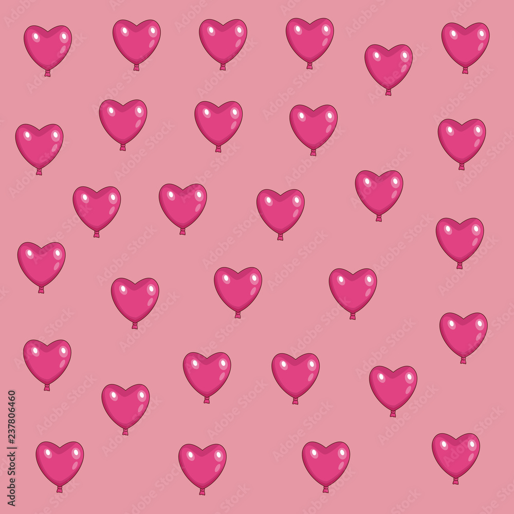 Heart shaped balloons background