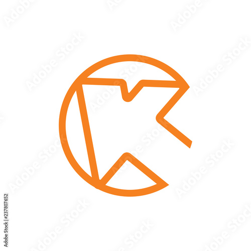 letter k arrow cursor logo vector