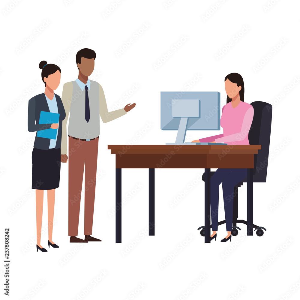 Obraz premium Business people and office