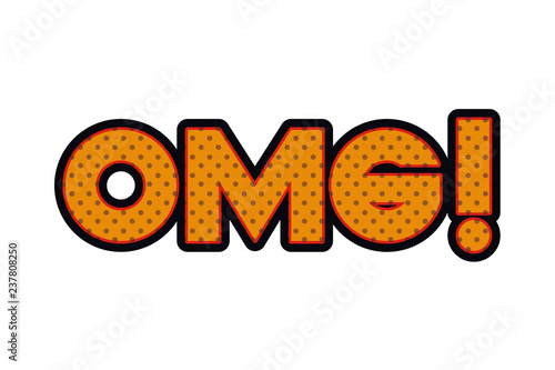 omg comic words isolated icon
