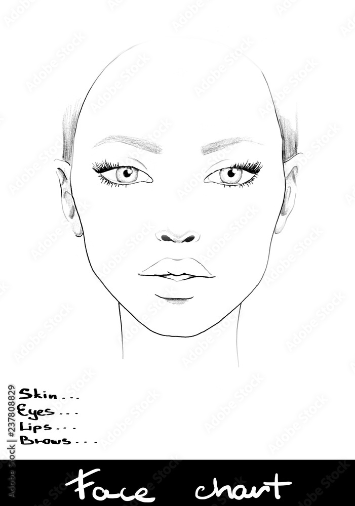 Face chart Makeup Artist Blank. Beautiful woman portrait. Face chart. Makeup Artist Blank. Template. Face chart Makeup Artist Blank. Beautiful woman portrait. Face chart. Makeup Artist Blank. Template.