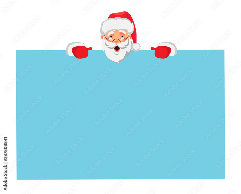 Santa Claus holding big banner Santa Claus holding big banner