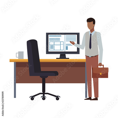 Business people and office elements