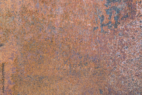 Rusty metal surface or weathered metal sheet with rust, abstract texture for background