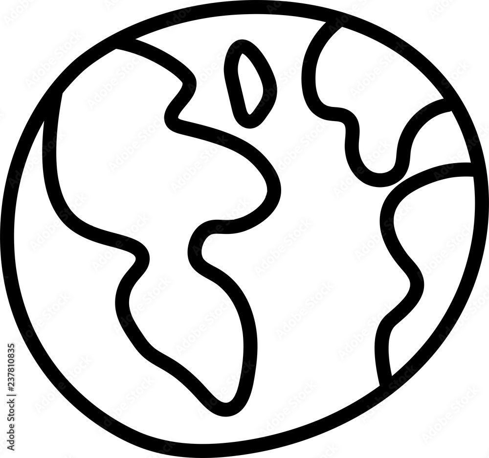 Obraz premium Earth Doodle Drawing Vector Hand drawn Sketch Illustration