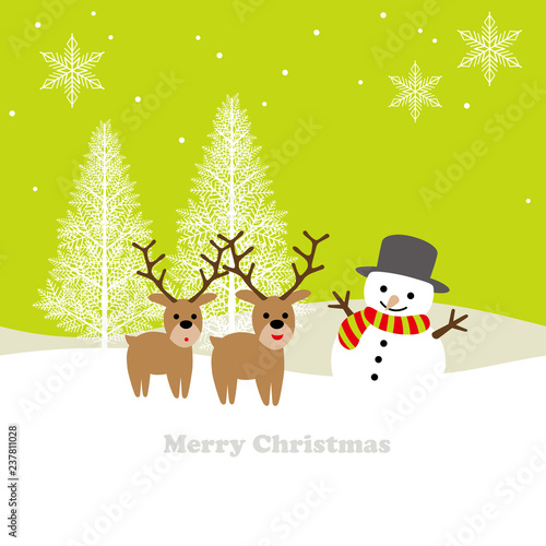 シームレスなクリスマスの背景　シンプルでフラットなスタイルのイラスト