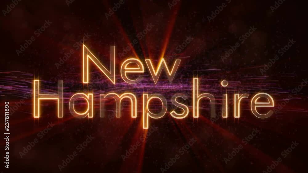 New Hampshire - Shiny looping state name text animation New Hampshire - Shiny looping state name text animation