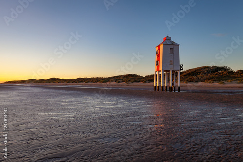 Wooden lighthouse tower at Burnham on Sea