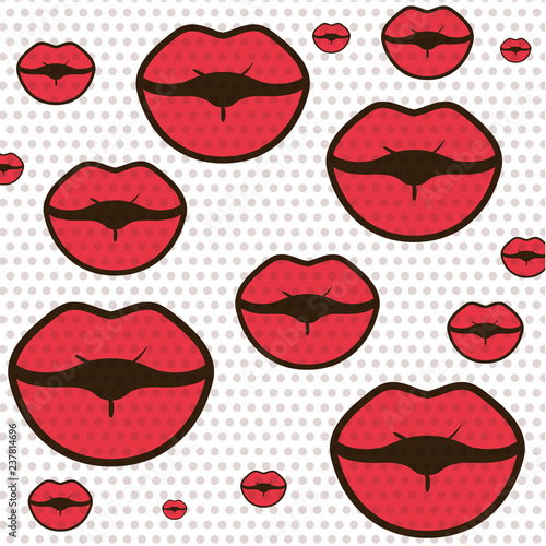 mouth shaped kiss pattern isolated icon