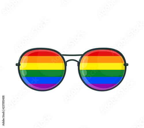 Sunglasses with LGBT gay rainbow 