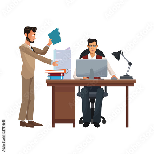 business coworkers executives cartoon