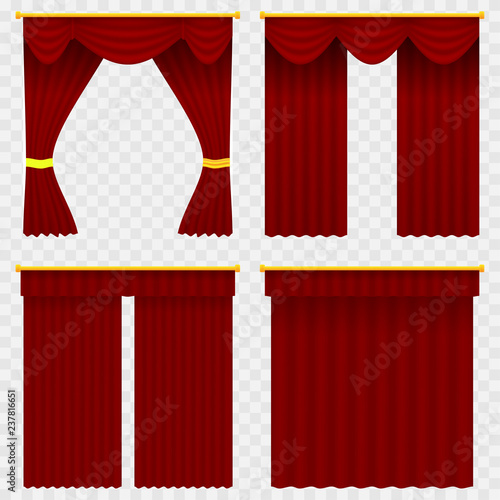 set of realistic curtain template vector design eps 10