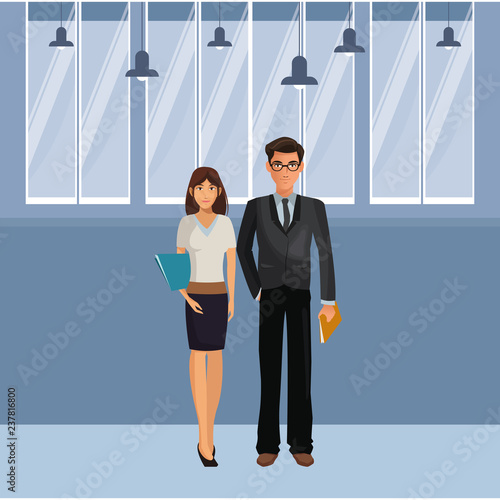 business coworkers executives cartoon