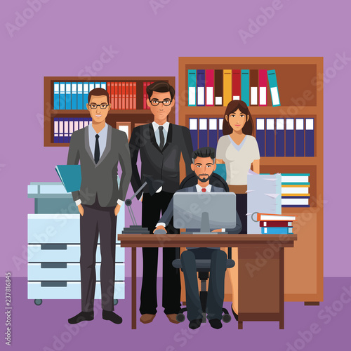 business coworkers executives cartoon
