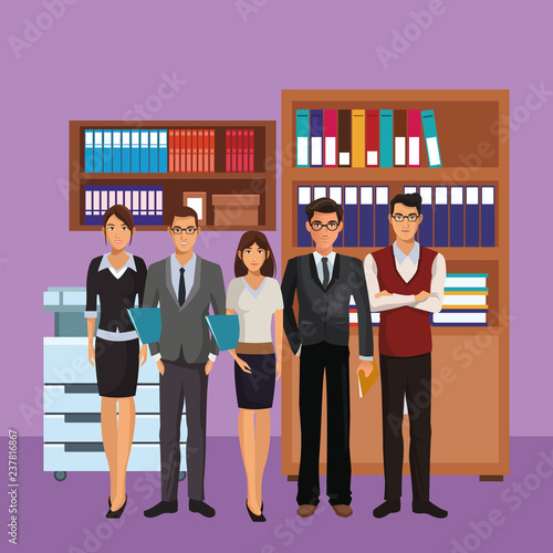 business coworkers executives cartoon