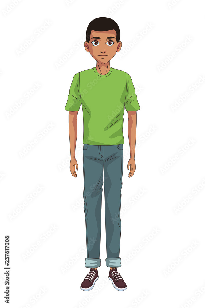 young man body cartoon