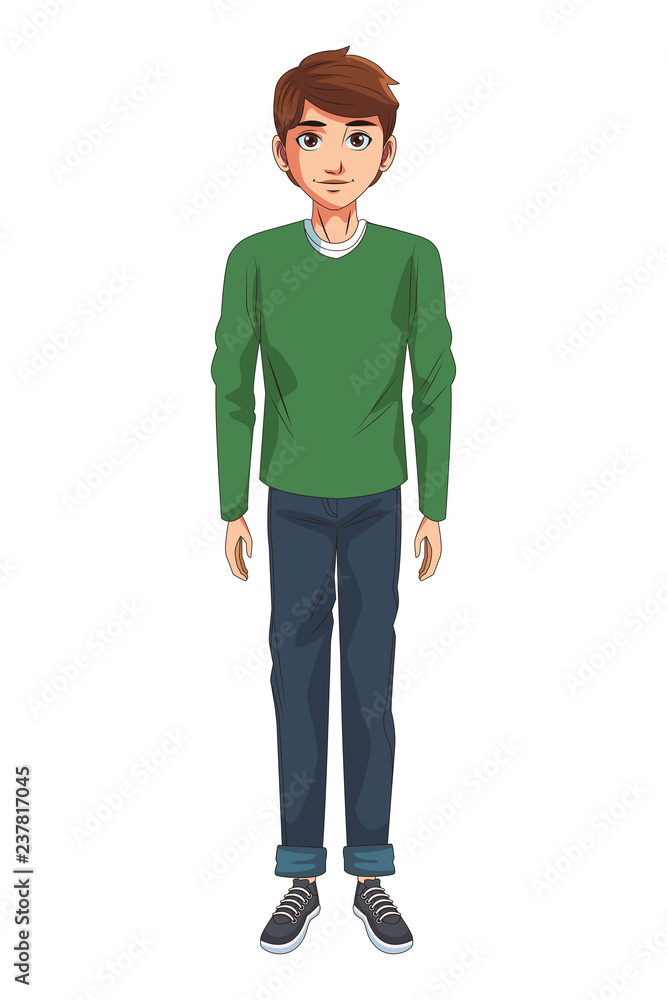 Fototapeta premium young man body cartoon