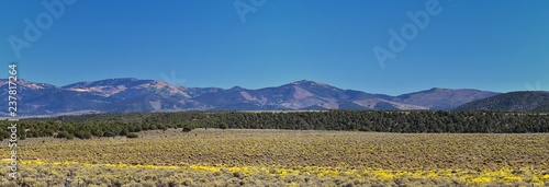 Utah Rocky Mountain Wasatch Panoramic Landscapes by Fishlake National Forest, along Interstate 15 I-15, through Holden, Fillmore, Beaver, Scipio and Parowan Utah, USA.  photo