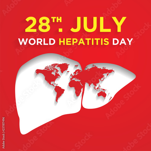 happy world hepatitis day background template use for card vector design, with minimalist and modern concept, cover, backdrop, heart, lung, international