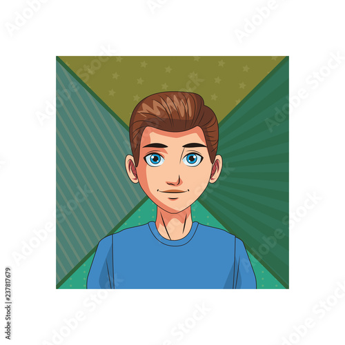 young man face cartoon