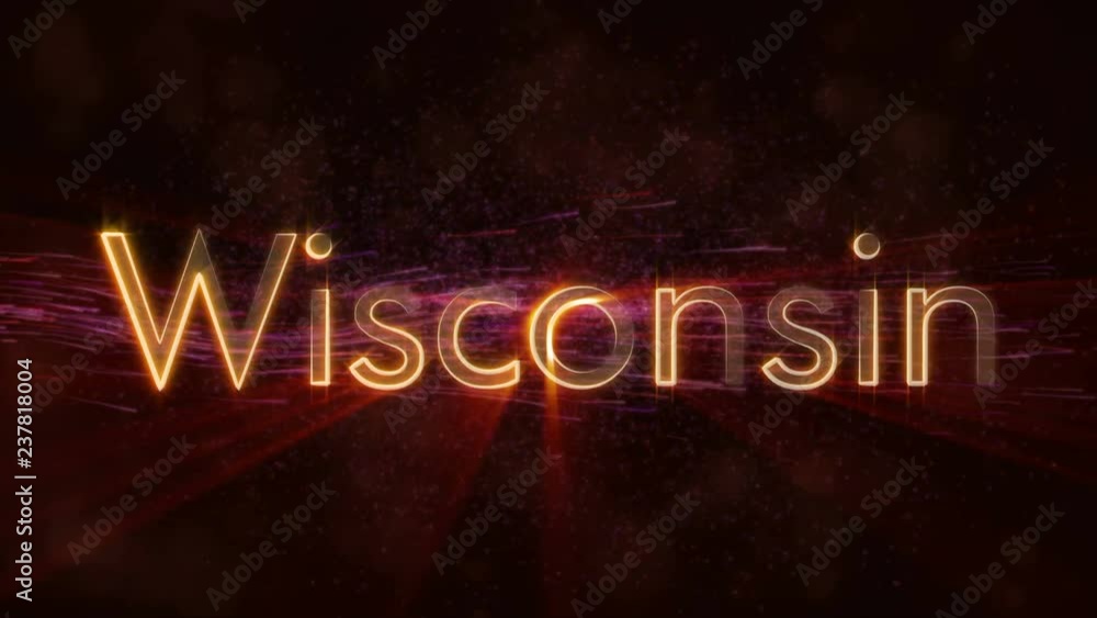 Wisconsin - Shiny looping state name text animation Wisconsin - Shiny looping state name text animation